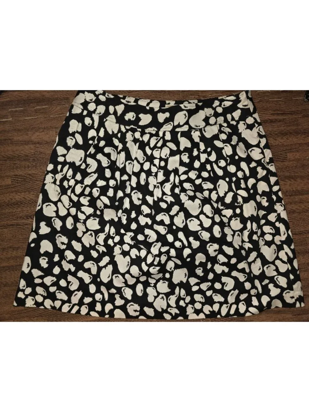 Michael Kors Womens Black & White Animal Print Skirt Size 10 Cotton Blend